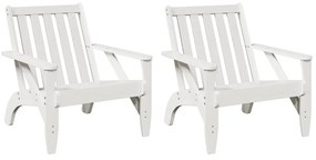 Kerti adirondack székek 2 db fehér 75x77x77 cm tömör fa fenyőfa