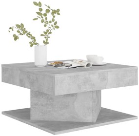 Betonszürke szerelt fa dohányzóasztal 57 x 57 x 30 cm