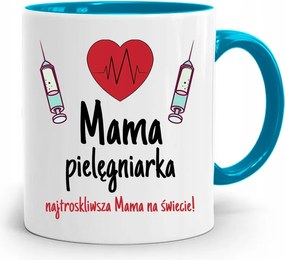 Kék Bögre Anyukáknak Ápolónő Ajándék fényképes nyomtatással