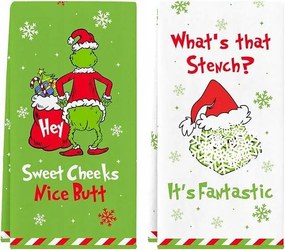 Konyhai törlőkendő karácsonyi szuper nedvszívó ostya szövésű Grincs 2 db