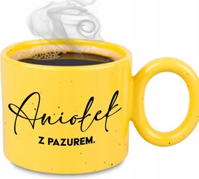 Bögre XXL Sárga Feleség Lány Ajándék Évfordulóra Angyalka Karmokkal