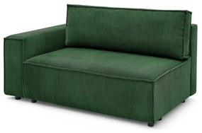 Zöld kordbársony kanapé modul (bal oldali) Nihad modular – Bobochic Paris