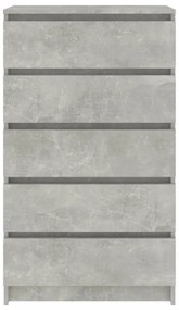 betonszürke szerelt fa fiókos szekrény 60 x 36 x 103 cm