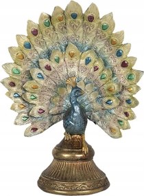 Kék és arany páva 22x12x30 cm