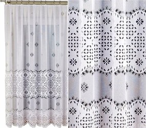 Jacquard mintás függöny 18999 magasság 170cm, fehér színben (méterenként)