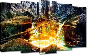 Vászonkép 100x60 Hegyi vízesés Tájkép