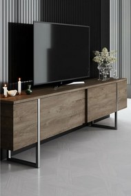 Luxe Walnut and Silver TV-asztal
