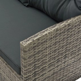 Juskys Manacor kerti rattan szett - szürke/antracit párnák