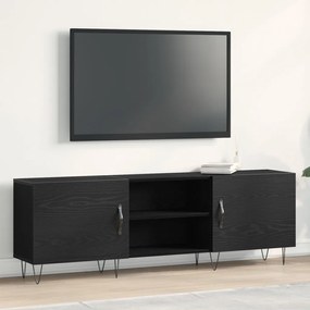 TV Szekrény Fekete Tölgy 150x30x50 cm Műanyag Fa