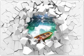 Poszterek 90x60 Csónak a hegyi tavon