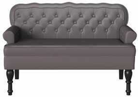 vidaXL Chesterfield Pad Szürke 119.5 x 64.5 x 75 cm Műbőr