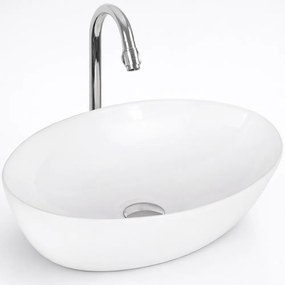 MONACO || Pultra helyezhető mosdókagyló, kerámia, fehér, ovális