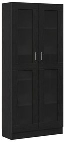 Könyvespolcok 2 db Fekete tölgyből 82,5x30,5x185 cm Műszaki fa