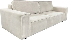 Kihúzható heverő, bézs, HARPERA BIG SOFA