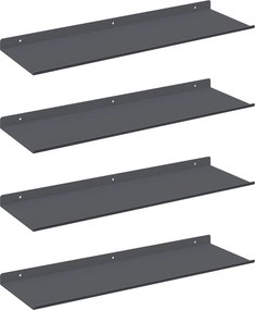 vidaXL Lebegő polc 4 pcs Antracit 60 x 18 x 2,5 cm Acél
