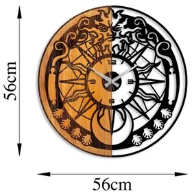 Fali óra 56 cm átmérő, 1xAA, fa/fém kivitel