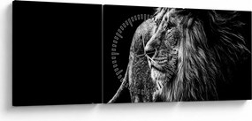 Kép - Oroszlán (órával) (90x30 cm)