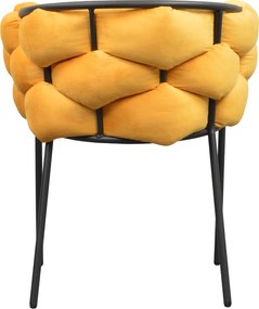 Étkezőszék, sárga Velvet szövet/fekete, DOROTA