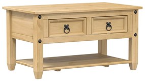 Corona tömör fenyőfa dohányzóasztal fiókokkal 85 x 50 x 45 cm