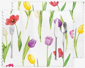 Goldea viaszosvászon reggeliző alátét - színes tulipánok - 2db 30 x 40 cm