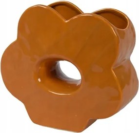 Kőváza narancssárga virág mintás univerzális 22x24x8 cm