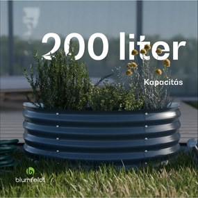 High Grow Half Circle, félkör alakú magaságyás, 105x43x60 cm, hullámos acéllemezből, egyszerű összeszerelés, rozsda- és fagyálló