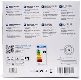 Aigostar - LED mennyezeti lámpatest LED/12W/230V 3000K, átmérő 28 cm