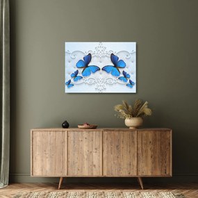 Kép - kék pillangók (üvegen) (70x50 cm)