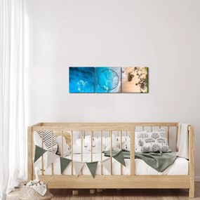 Kép - Tengerpart Indonéziában (órával) (90x30 cm)