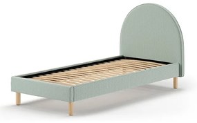 Zöld kárpitozott egyszemélyes ágy ágyráccsal 90x200 cm MOON – Vipack