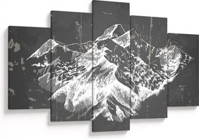 Kép - Hegyek illusztrációja (150x105 cm)