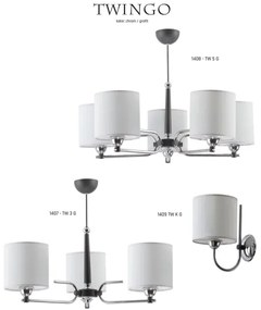 Jupiter 1408 - TW 5 G - Csillár rúdon TWINGO 5xE27/60W/230V