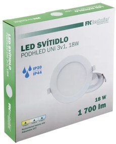 LED Fürdőszobai beépíthető lámpa LED/18W/230V 3000/4000/6000K IP44