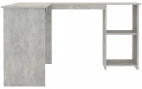 betonszürke szerelt fa L-alakú sarok-íróasztal 120x140x75 cm