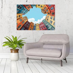 Kép - Házak között (90x60 cm)