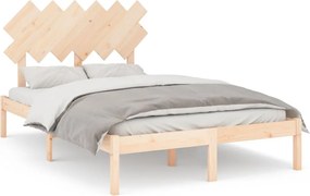 vidaXL tömör fa ágykeret 135 x 190 cm (Double)