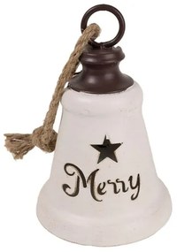 Karácsonyi harang felakasztható Merry felirattal 15 cm