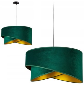 Zöld színű textil búrás függőlámpa Glimex Abazur Premium 1xE27 GA0109