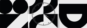 Kép - Geometriai absztrakció N⁰2 (órával) (90x30 cm)