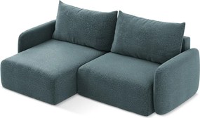 Türkiz kinyitható-tárolóhelyes sarokkanapé (bal oldali) Kalena – Makamii