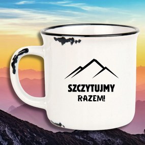 Bögre Fehér Retro Vicces Ajándék Csúcsok Együtt