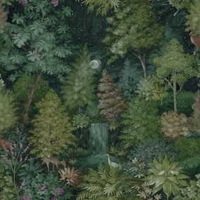 Holden Decor Imaginarium 3 Midnight Woods zöld erdei jelenetes papír tapéta – 14151