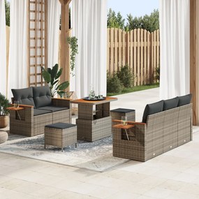 Kerti Kanapé Szett párnával 8 pcs Szürke 90 x 55 x 71 cm