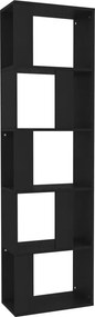 vidaXL fekete szerelt fa könyvszekrény/térelválasztó 45 x 24 x 159 cm