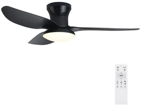 Brilagi - LED állítható mennyezeti ventilátor 30W 230V 3000-6500K fekete + DO