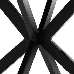 Kerek Étkezőasztal 120×120×75,5 cm, MDF Old Wood + Fekete Fém Láb