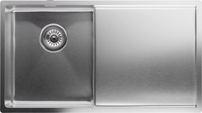 Klarstein TitanSteel konyhai mosogató lefolyóval, 79 x 44 cm, rozsdamentes acél, karcálló, hőálló