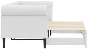 fehér kihúzható műbőr heverő 90 x 200 cm