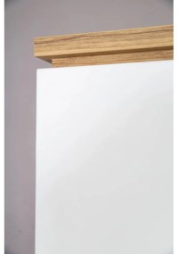 Fehér gyerek ruhásszekrény tölgyfa dekorral 135x200 cm Finn – Roba