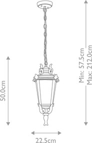 Elstead Lighting BALTIMORE BT8-M Függőlámpa 1x60W/E27 IP23